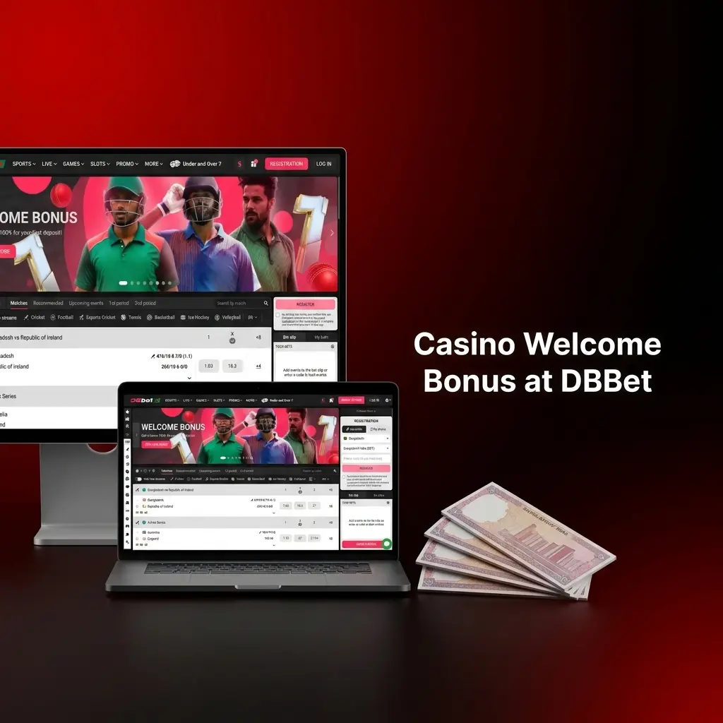 DBBet casino welcome bonus up to ২২২৩১২ টাকা plus 150 free spins and sports bonus for new players