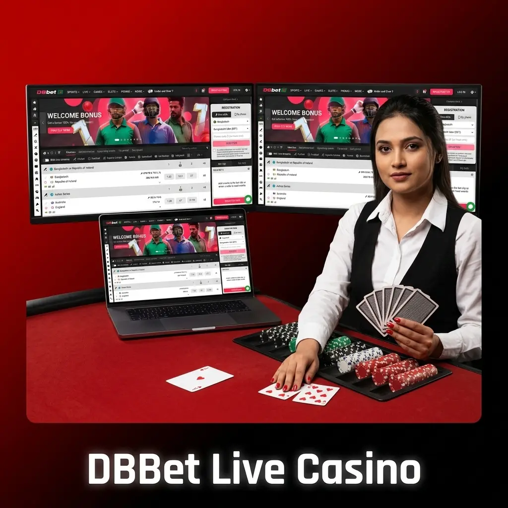 DBBet Live Casino with professional dealers offering roulette, blackjack, baccarat, and live game shows in HD streaming