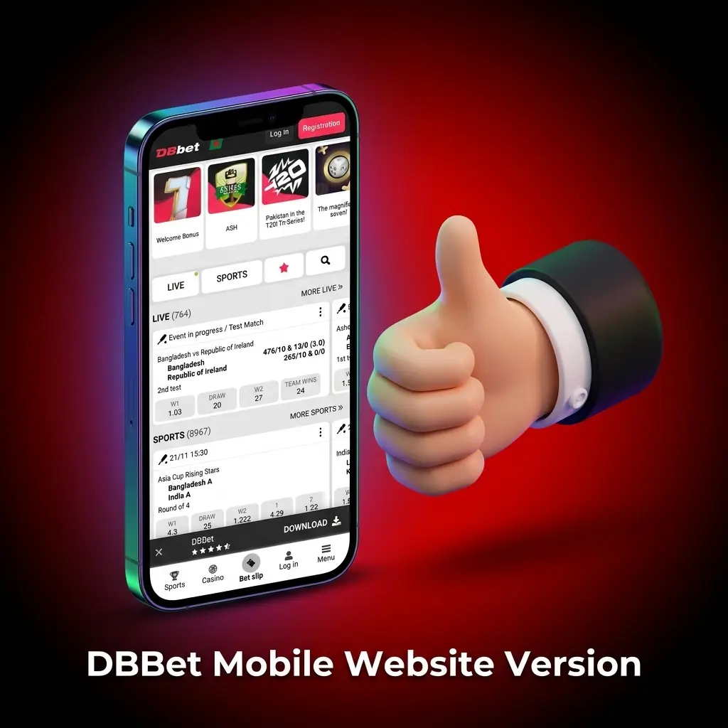 DBBet mobile-optimised website accessible on smartphones and tablets for sports betting, live casino, deposits and withdrawals