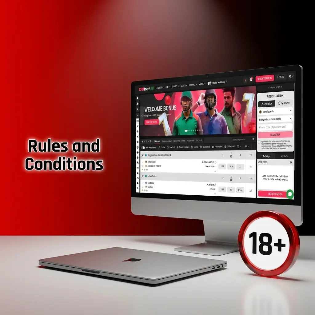 DBBet rules: age 18+, one account per user, KYC verification required, bonus terms, and responsible gaming conditions.
