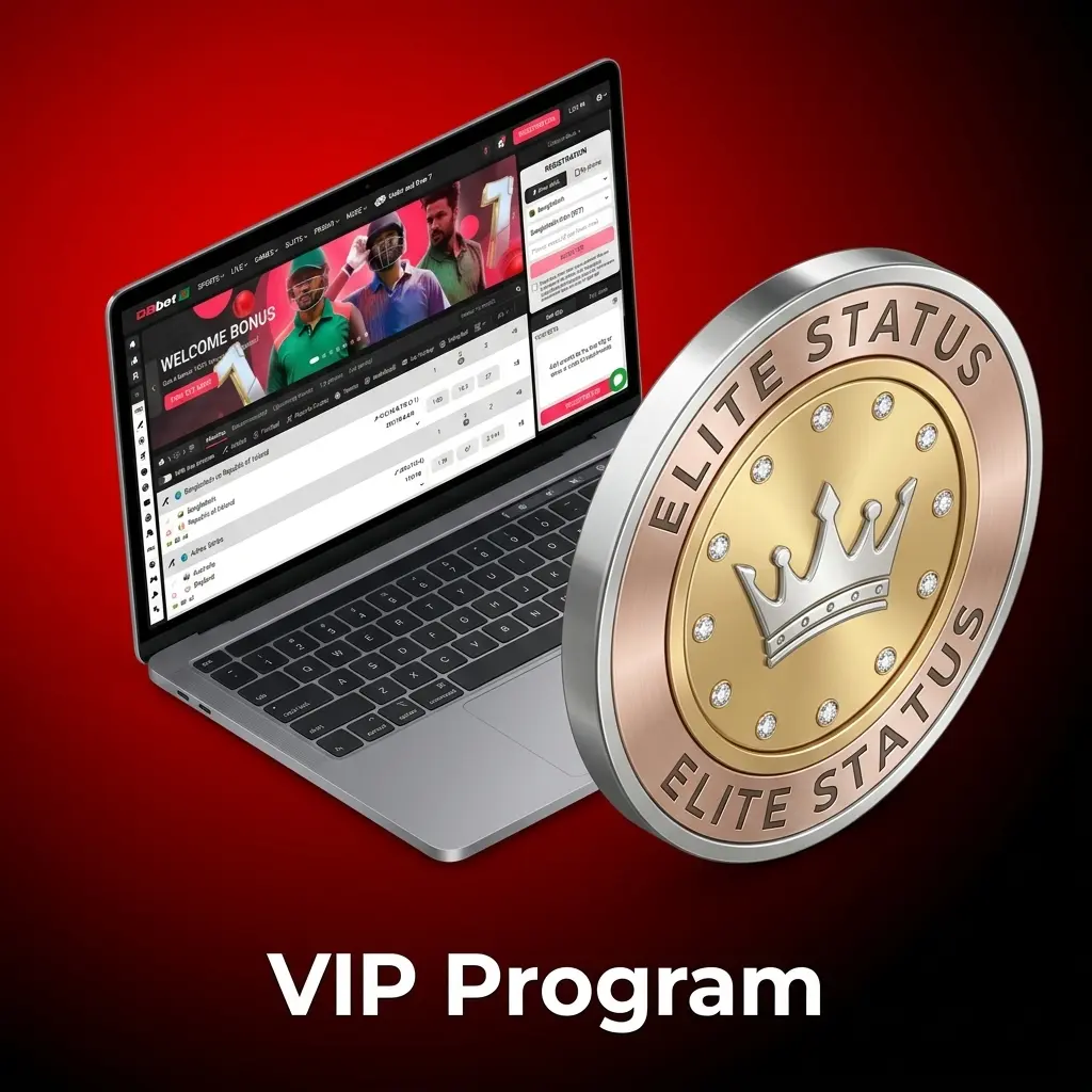 DBBet VIP loyalty programme tiers showing Bronze, Silver, Gold, and Platinum rewards, cashback, and exclusive tournaments