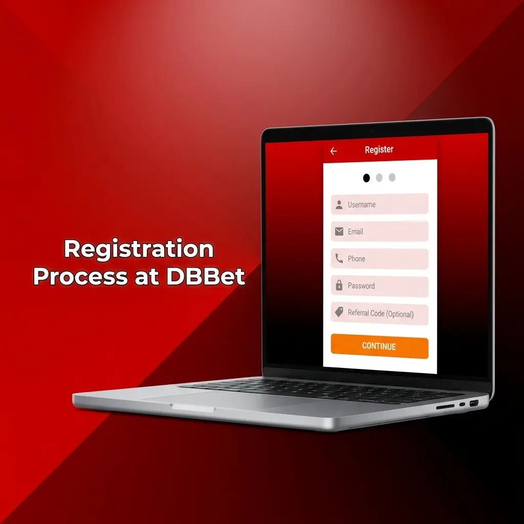 DBBet registration process steps showing sign-up form for sports betting and casino access in Bangladesh